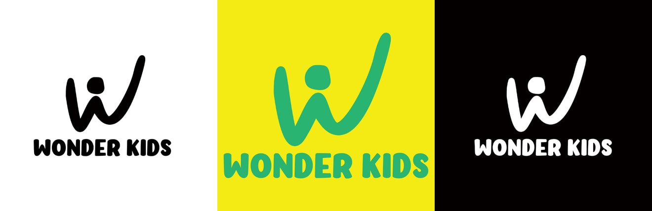 طراحی لوگو شرکت واندر کیدز(wonder kids) برای اجاره اسباب بازی آنلاین