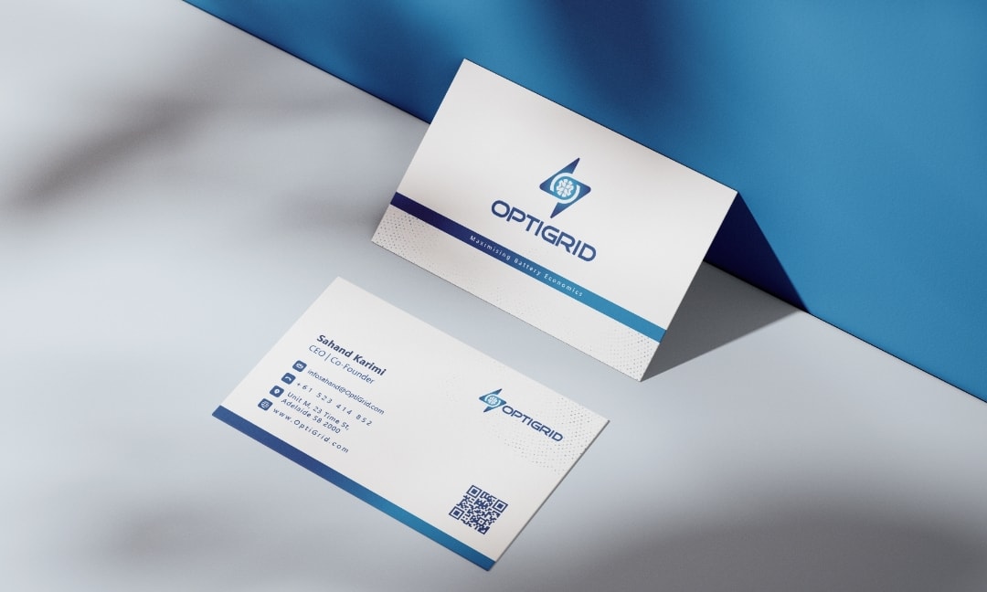 طراحی کارت مدیر عامل برای شرکت optigride