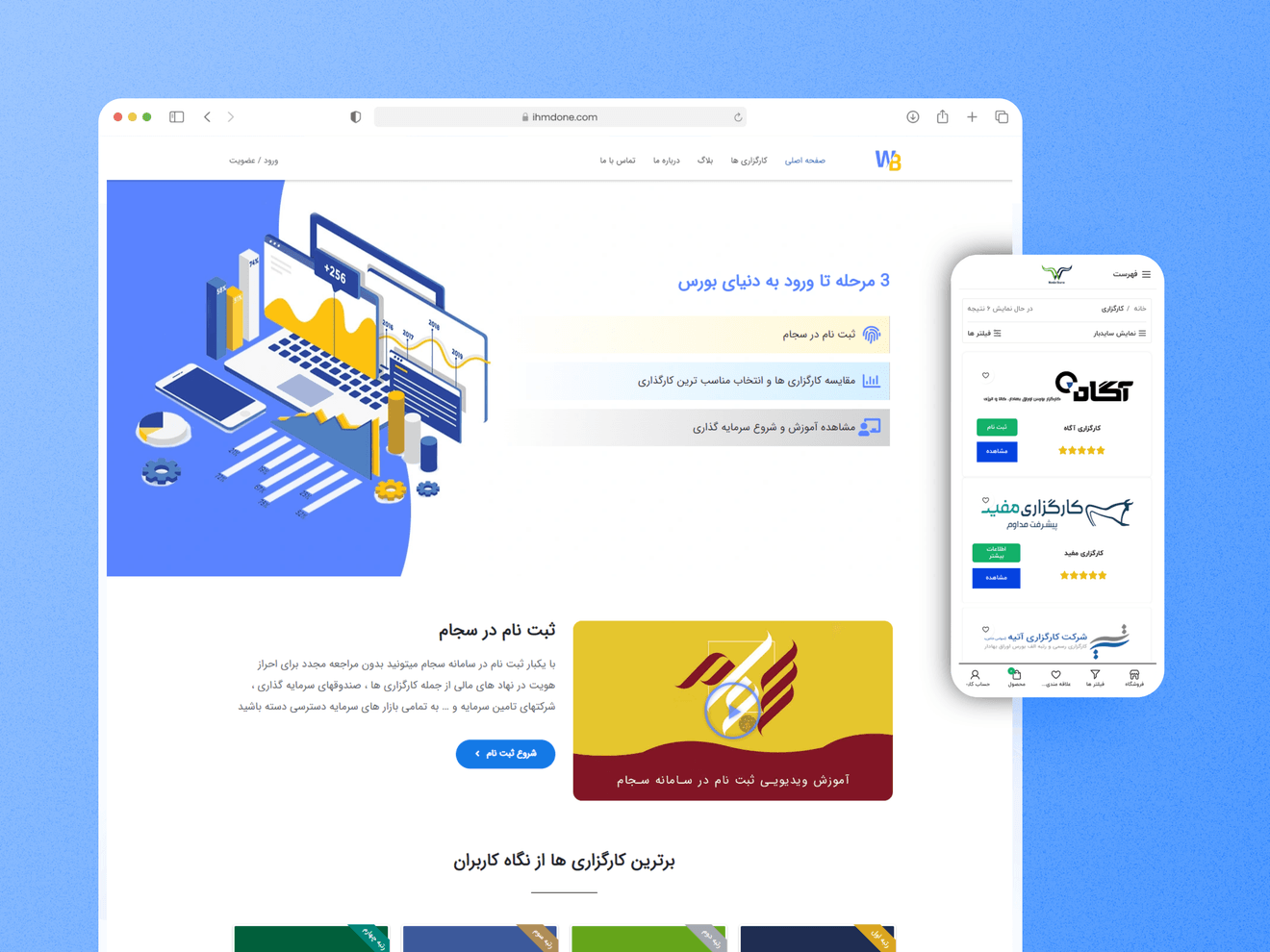 طراحی سایت وردپرس اختصاصی مجموعه واندر بورس