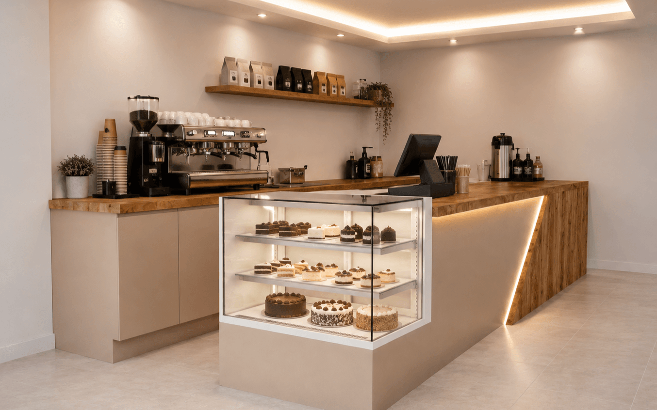 طراحی کانتر یک مغازه قهوه فروشی