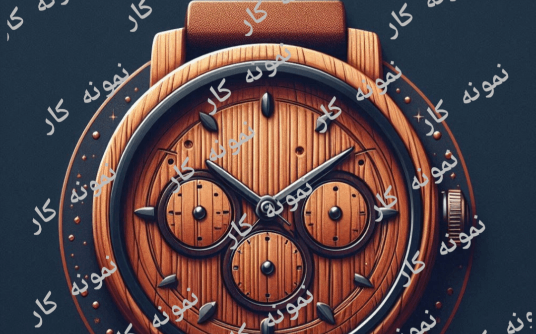 طراحی لوگو ساعت چوبی