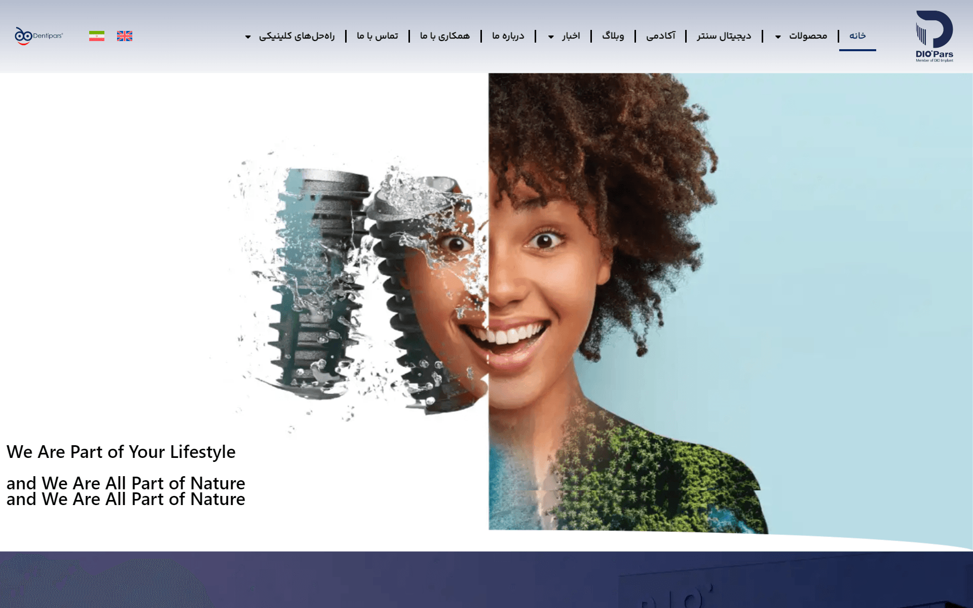 طراحی تخصصی وبسایت تجهیزات دندان پزشکی دایوپارس