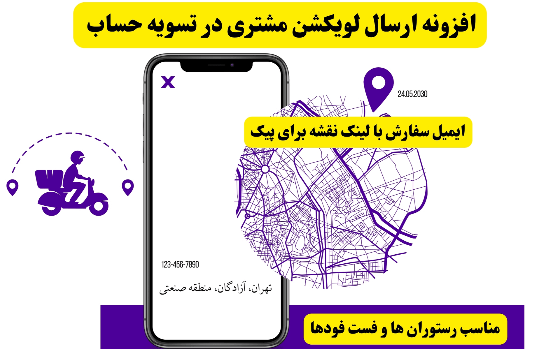 برنامه نویسی افزونه ایمیل ارسال نقشه لوکیشن مشتری در چک اوت