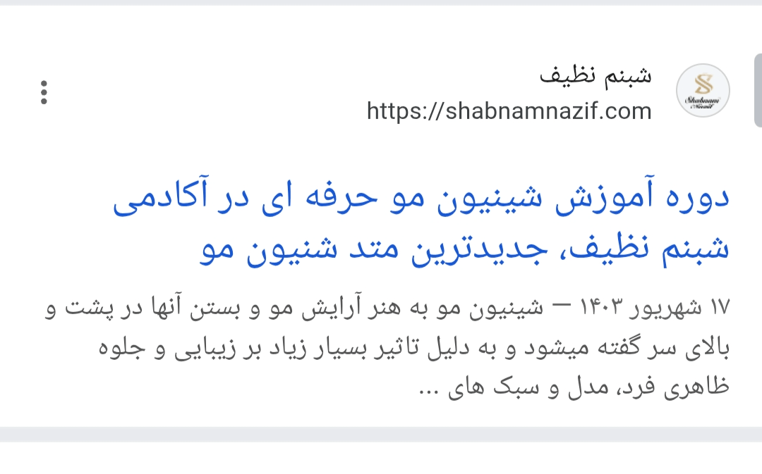 سئوی وبسایت شبنم نظیف shabnamnazif.com
