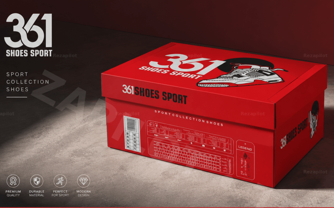 طراحی صفر تا صد جعبه کفش 361 Shoes Sport