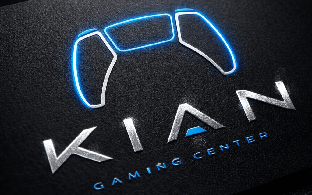 طراحی لوگوی نئونی گیم نت (KIAN Gaming Center)