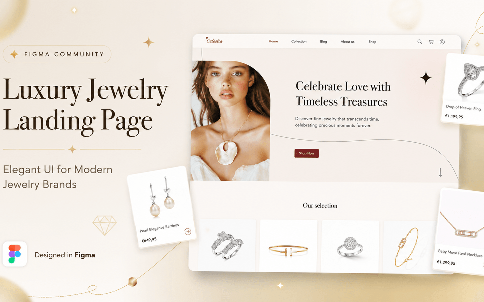 طراحی UI/UX لندینگ پیج فروشگاه جواهرات