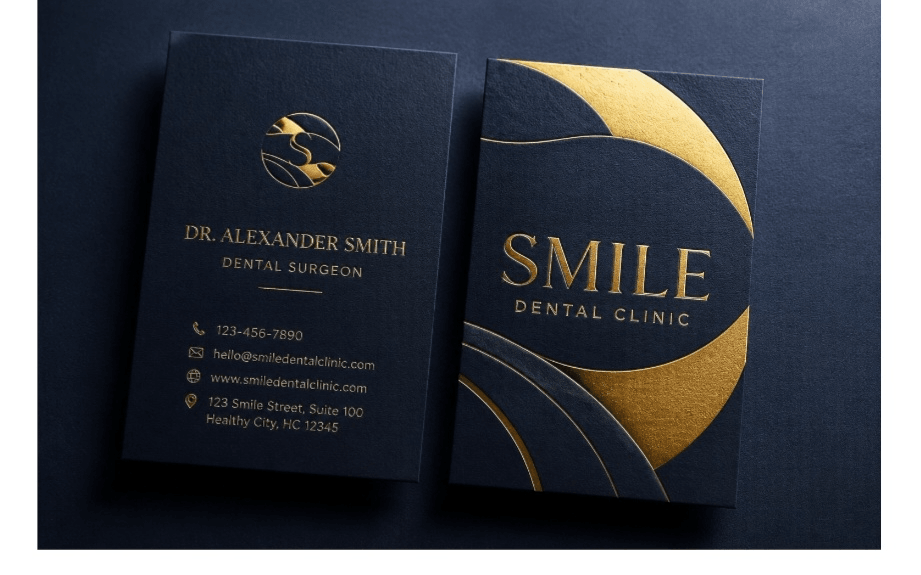 «طراحی هویت بصری و کارت ویزیت لوکس برای کلینیک دندانپزشکی