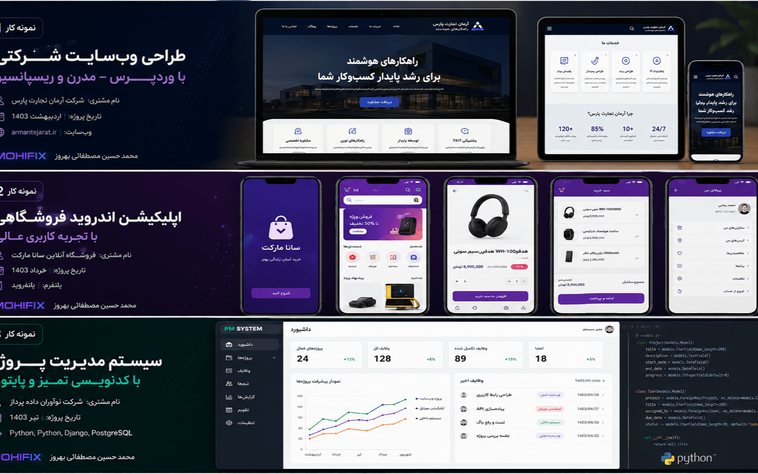 1طراحی وبسایت شرکتی 2 طراحی اپلیکیشن فروشگاهی.و..