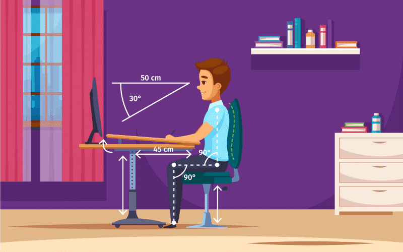 نحوه نشستن در جلوی مانیتور و زمان تایپ