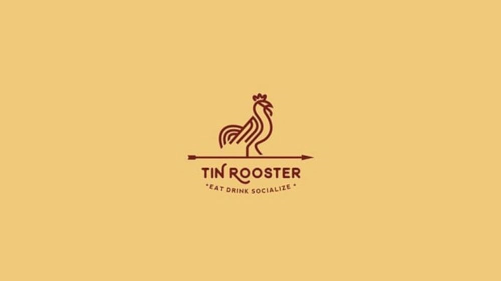 لوگو Tin Rooster با تکنیک لاین آرت