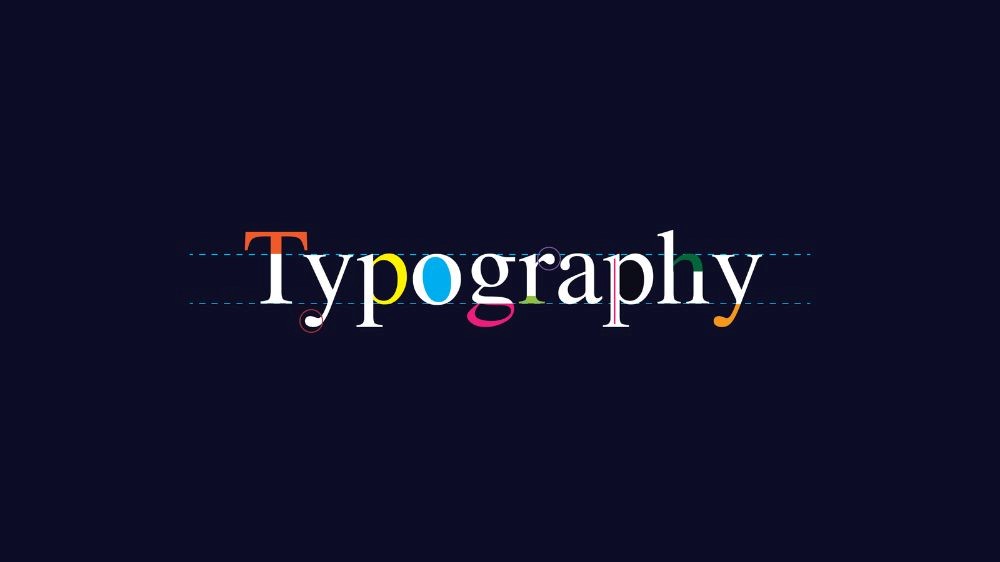 متن Typography بر روی پس‌زمینه سورمه‌ای 